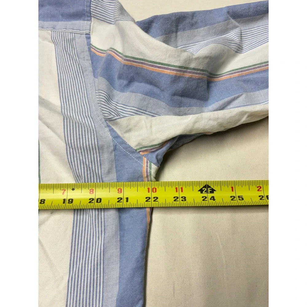 J.Crew Broken-In Oxford Shirt Mens Medium Slim Fit‎ Blue Striped Organic Cotton